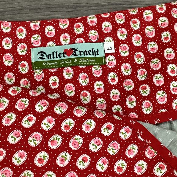 Daller Tracht Dirndl Printed Side Zip Skirt Size 42 Oktoberfest Deutsch German - Picture 6 of 14
